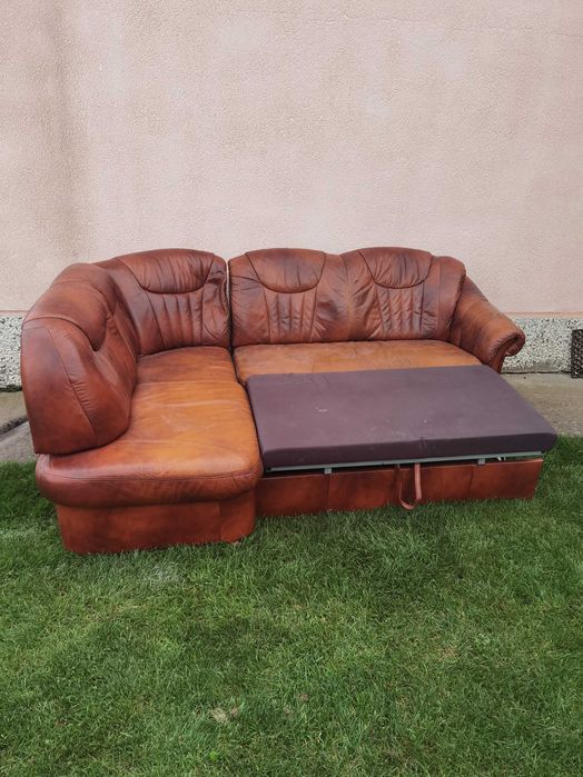 Wersalka rozkładana skórzana