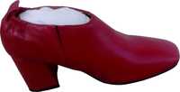 Nº37 Sapato Com Salto Pele Vermelho Novo Made In Portugal