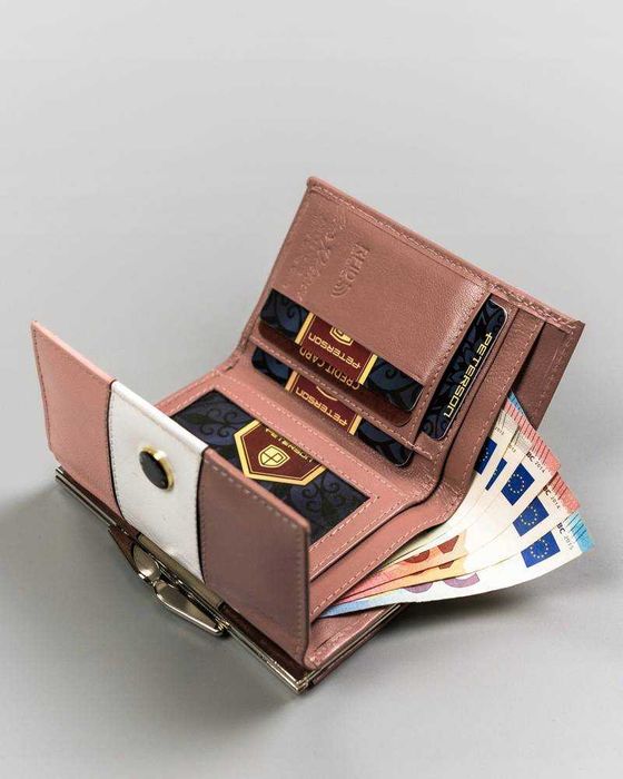 Portfel Damski PETERSON Mały SKÓRZANY Poziomy PORTMONETKA na Bigiel