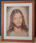 Quadro em ponto cruz, rosto de Jesus Cristo