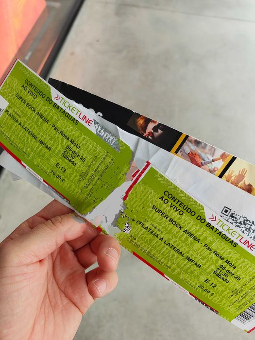 2 bilhetes Batáguas – Porto – Sábado – Evento esgotado