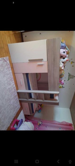 Beliche 2 camas com 2 gavetões e armários incorporados