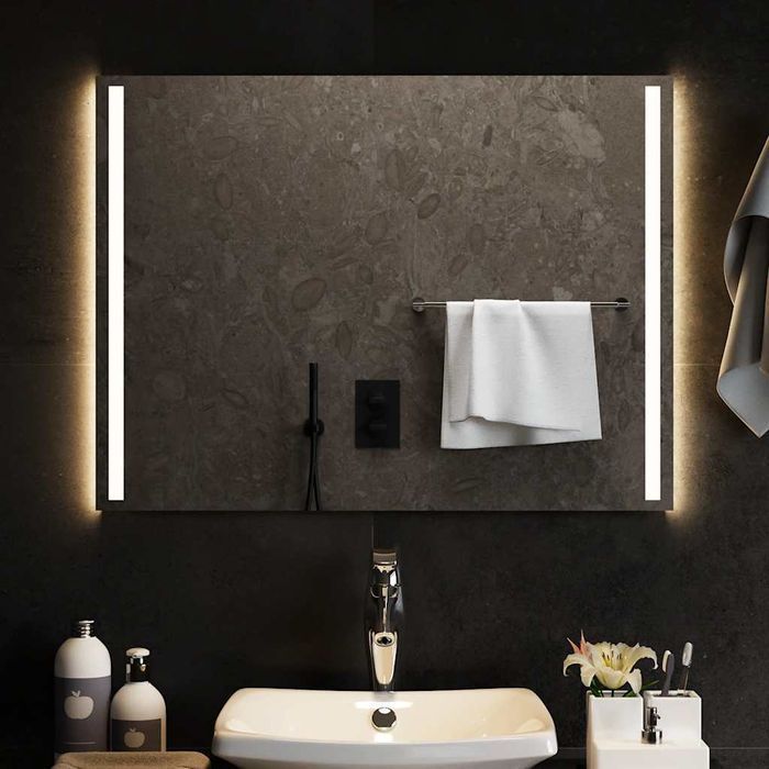 Lustro Łazienkowe LED Vidaxl 80x60 cm, Wodoodporne, Przezroczyste