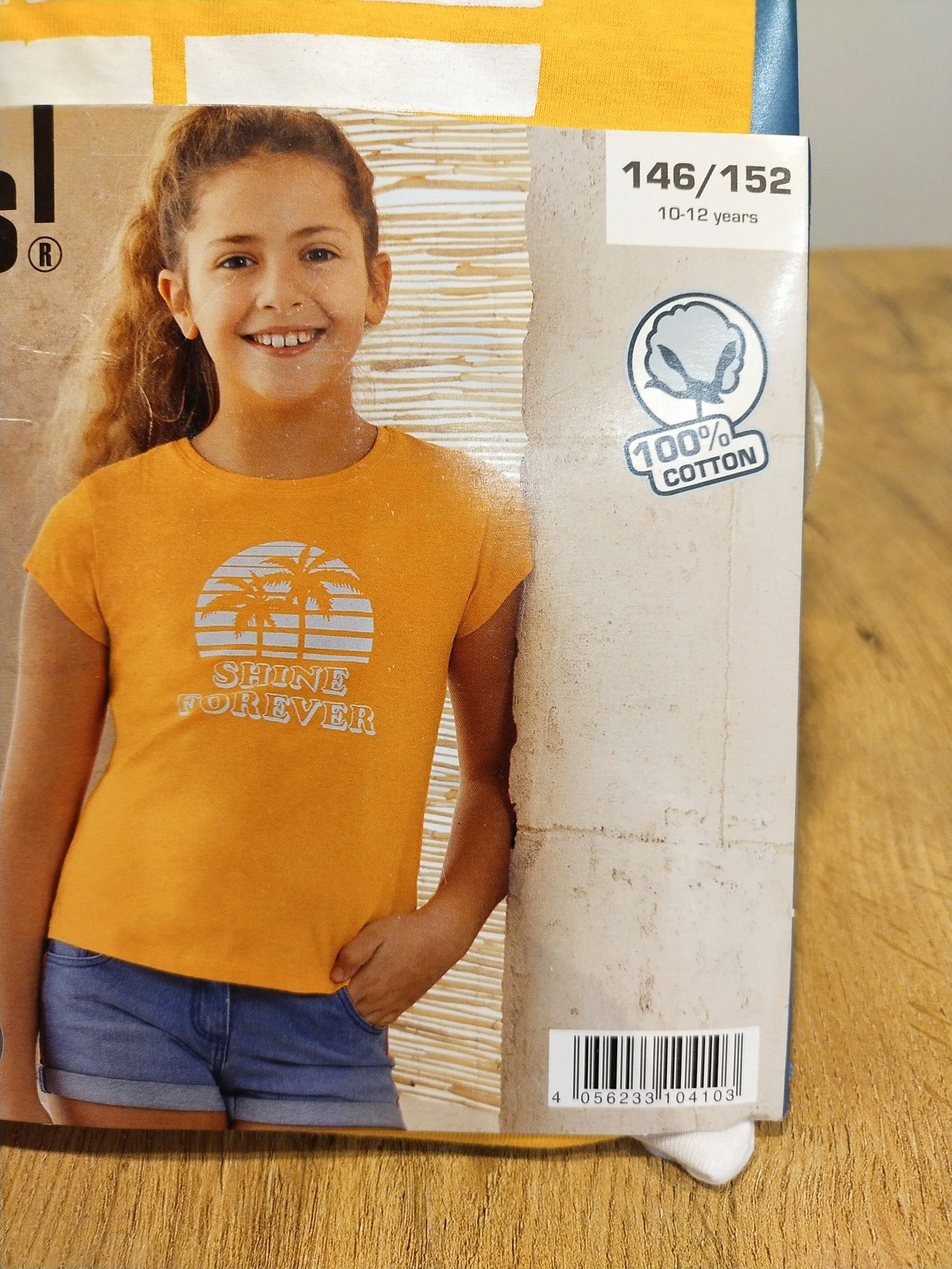 Koszulki dziewczece 146/152 biały + pomarańcz