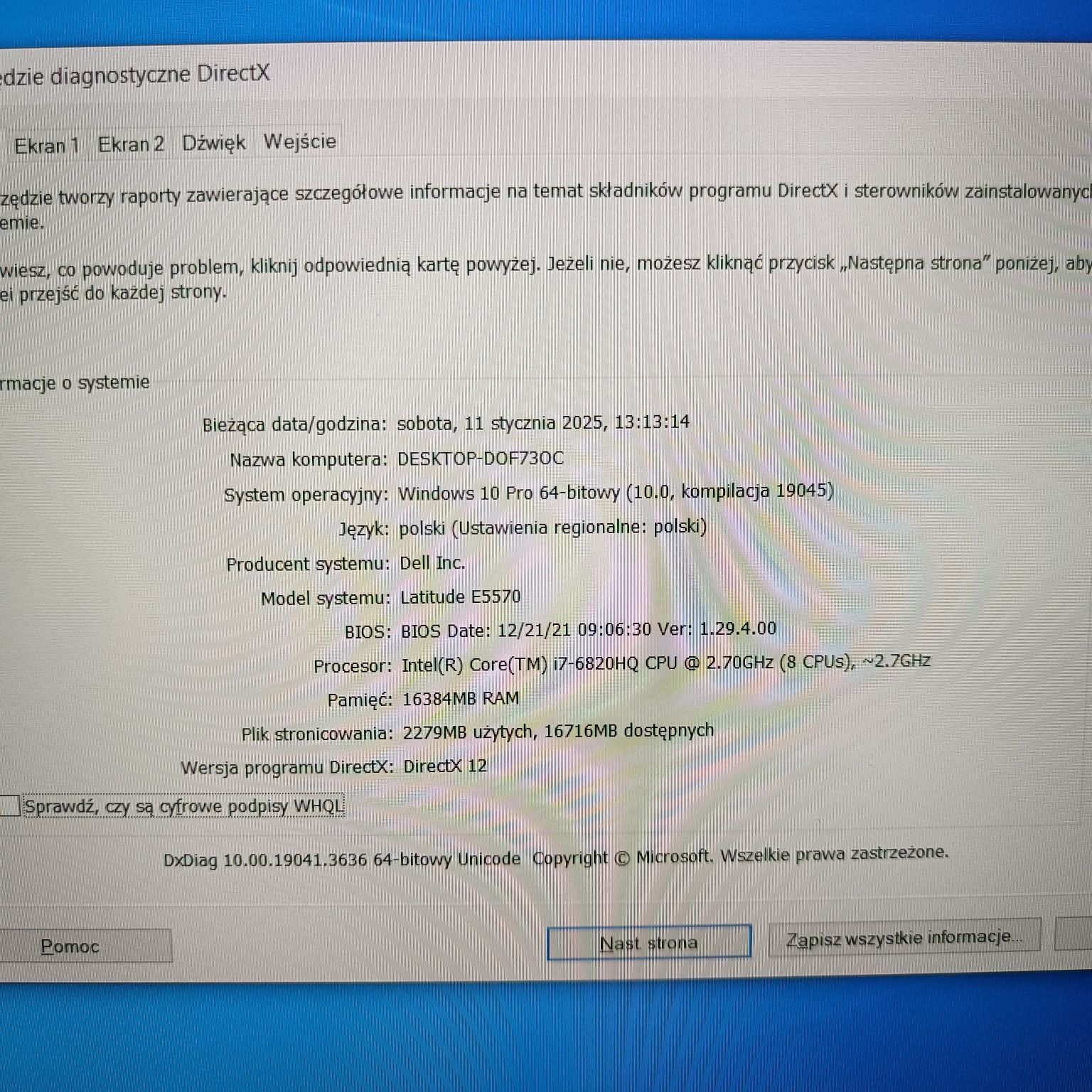 Laptop Dell Latitude E5570