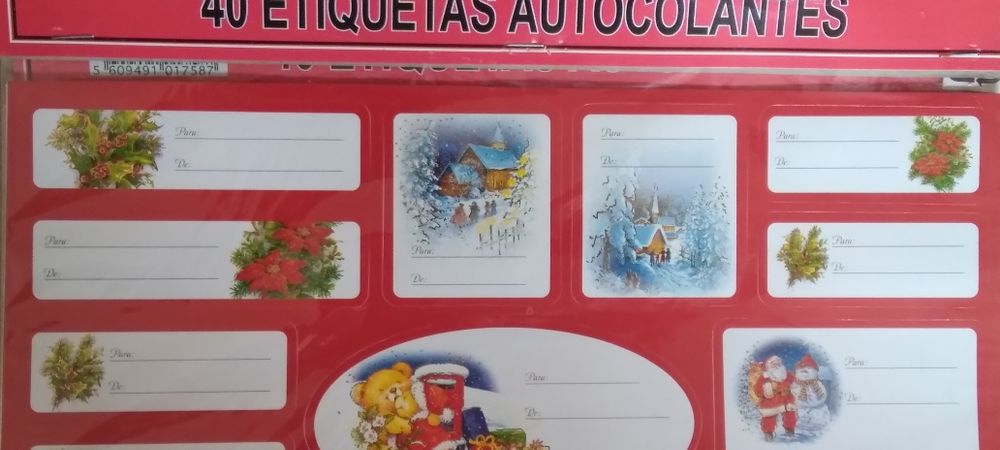 Etiquetas autocolantes para prendas de Natal