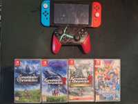 Nintendo switch v2 zestaw pad + gry