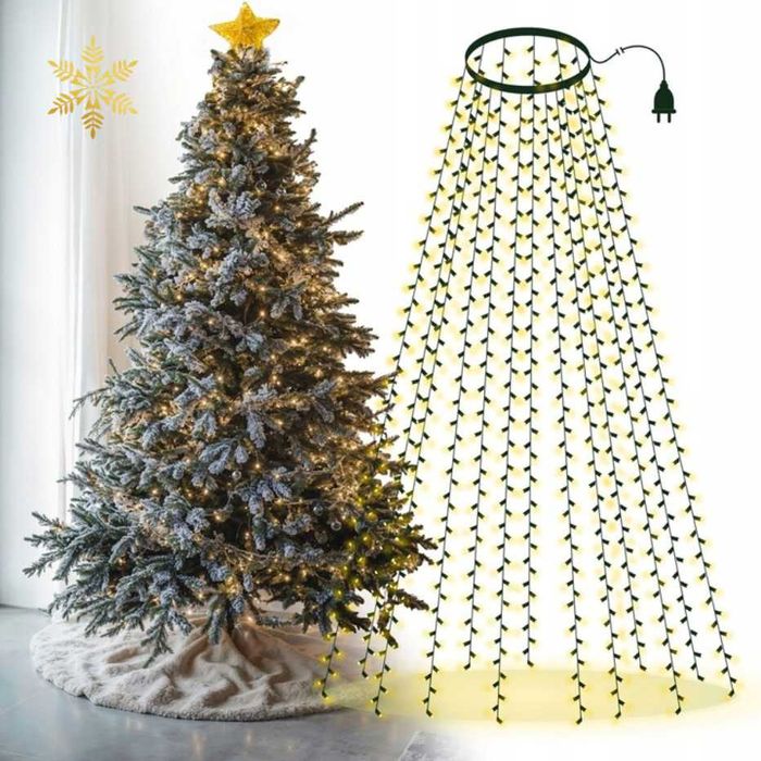 Lampki Choinkowe LED z Pierścieniem Ciepły Biały Świąteczne Lampki