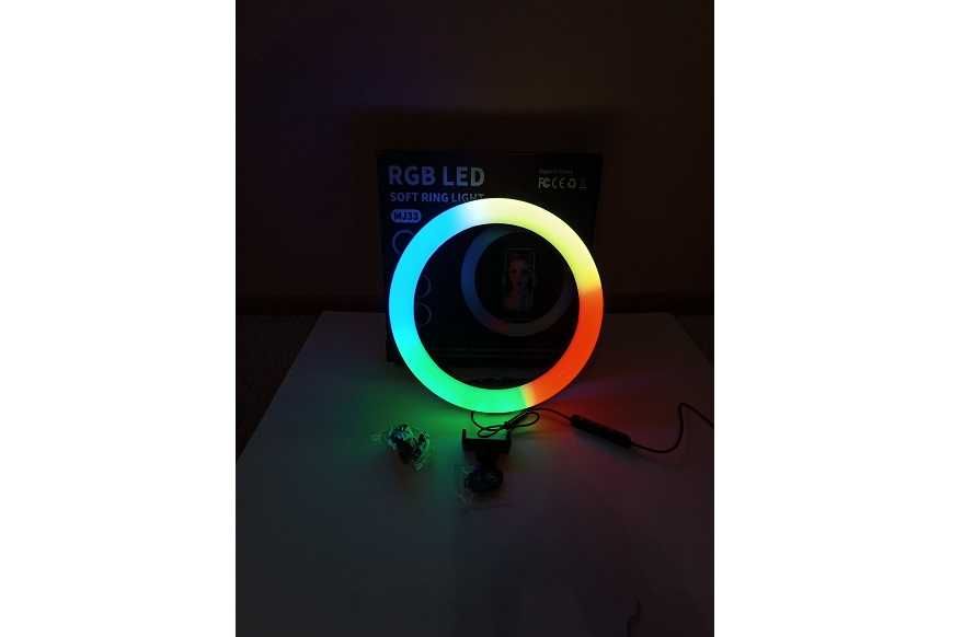 Кольцевая лампа 30 см RGB со штативом на треноге