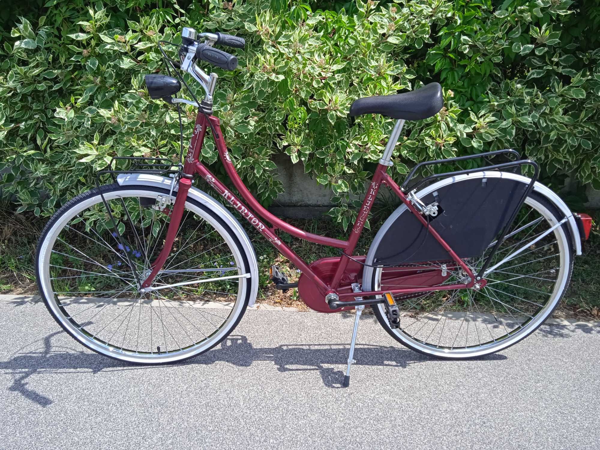 Ładny rower damski miejski 26 wiśniowy retro vintage damka