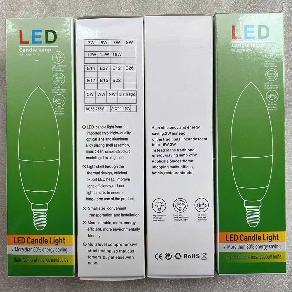 Żarówka świecowa LED 1szt. - E14 / 12 W 6000K / 1200lm