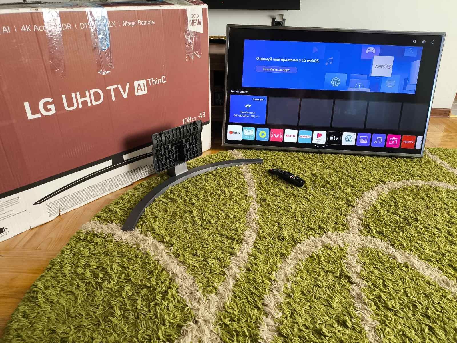 Найкращий LG 43" , 4K, Пульт указка, СмартТВ, Bluetooth, WiFi