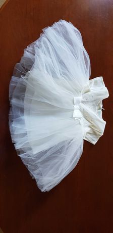 Sukienka z krótkim rękawem dla małej księżniczki/ na chrzciny rozm 68