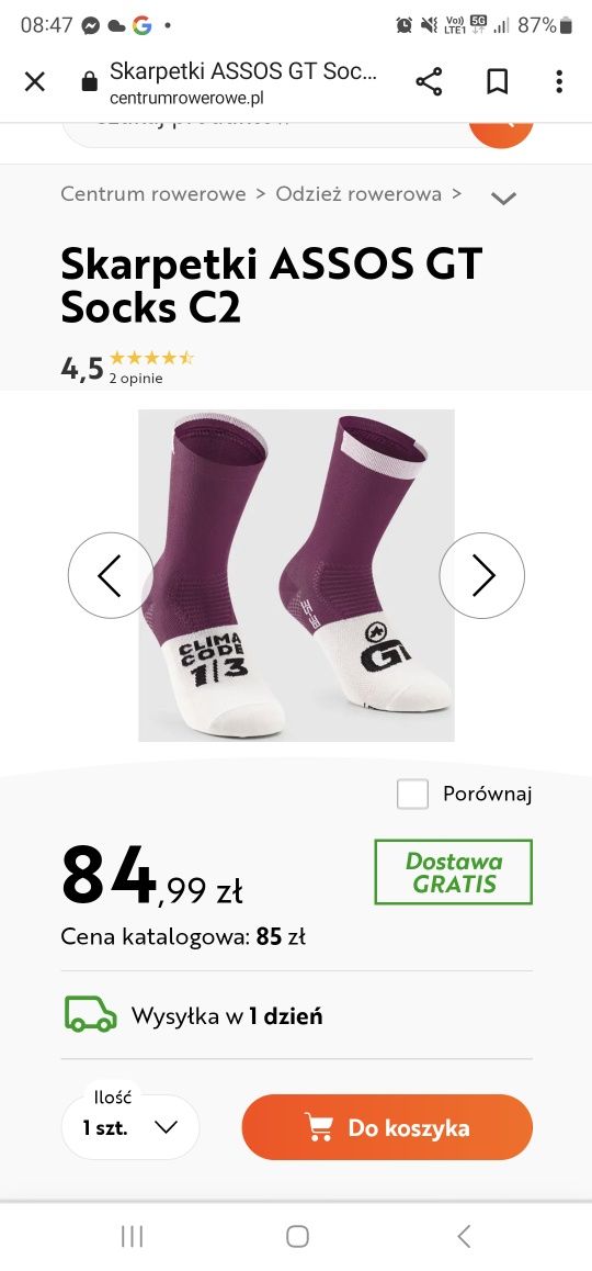 Assos, nowe skarpety GT socks C2, rozmiar 43-46