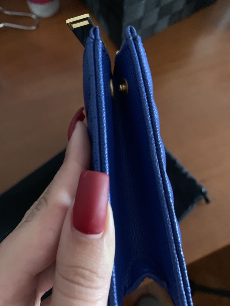 YSL cardholder + clutch blue