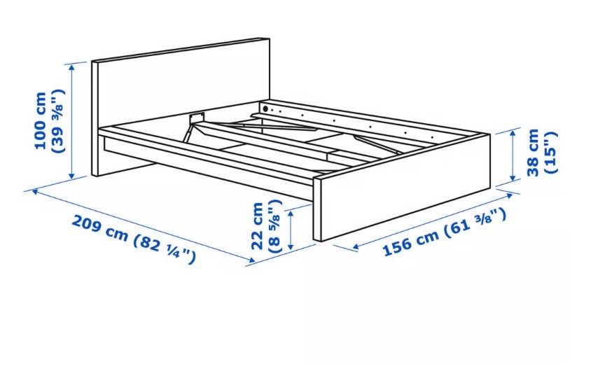 IKEA Cama de casal com mesa de cabeceira (Como Nova)