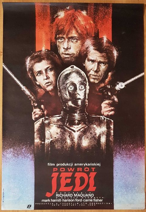 GWIEZDNE WOJNY Powrót Jedi Dybowski 84 RARE Oryginalny plakat filmowy