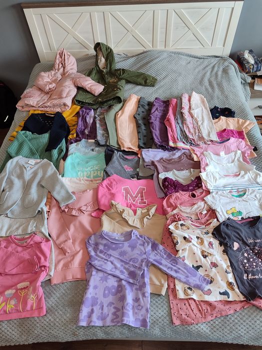 Ogromna paka ubrań jesień zima dziewczynka rozmiar 92 - 48 sztuk