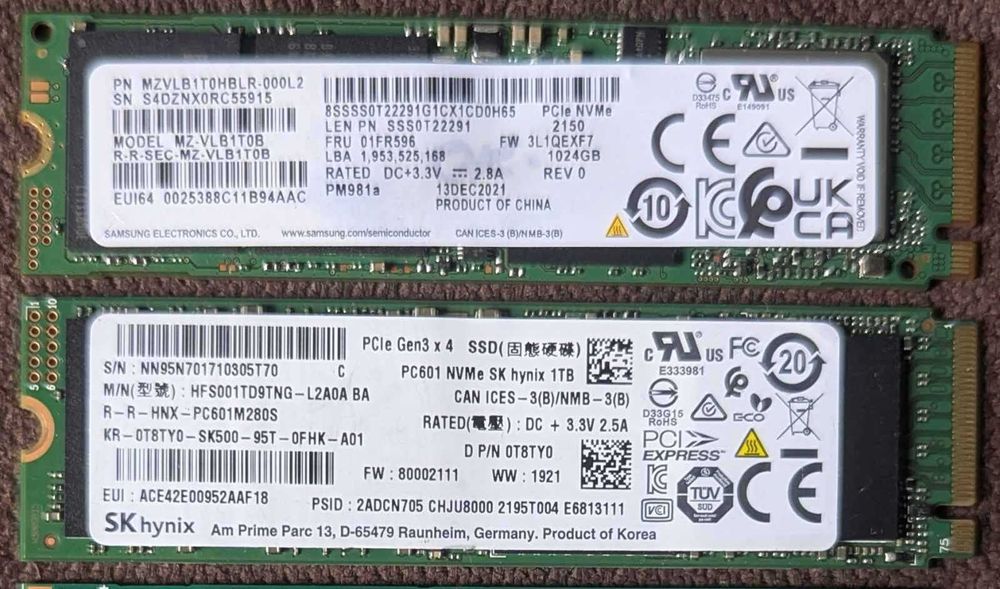 SSD M2 NVME PciE 3.0/4.0 (256-512-1TB-2TB)