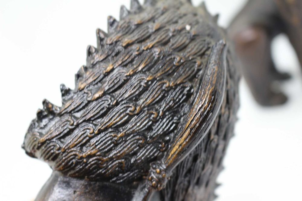 Par Antigas Estátuas Cães Foo Leão da Sorte Guardião Cambodia Dinastia