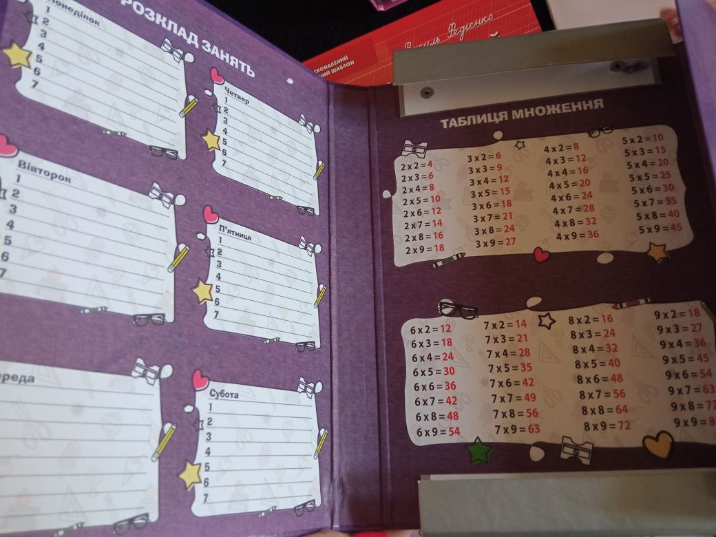 Канцтовари для дівчаток, зошити, пенал, папка