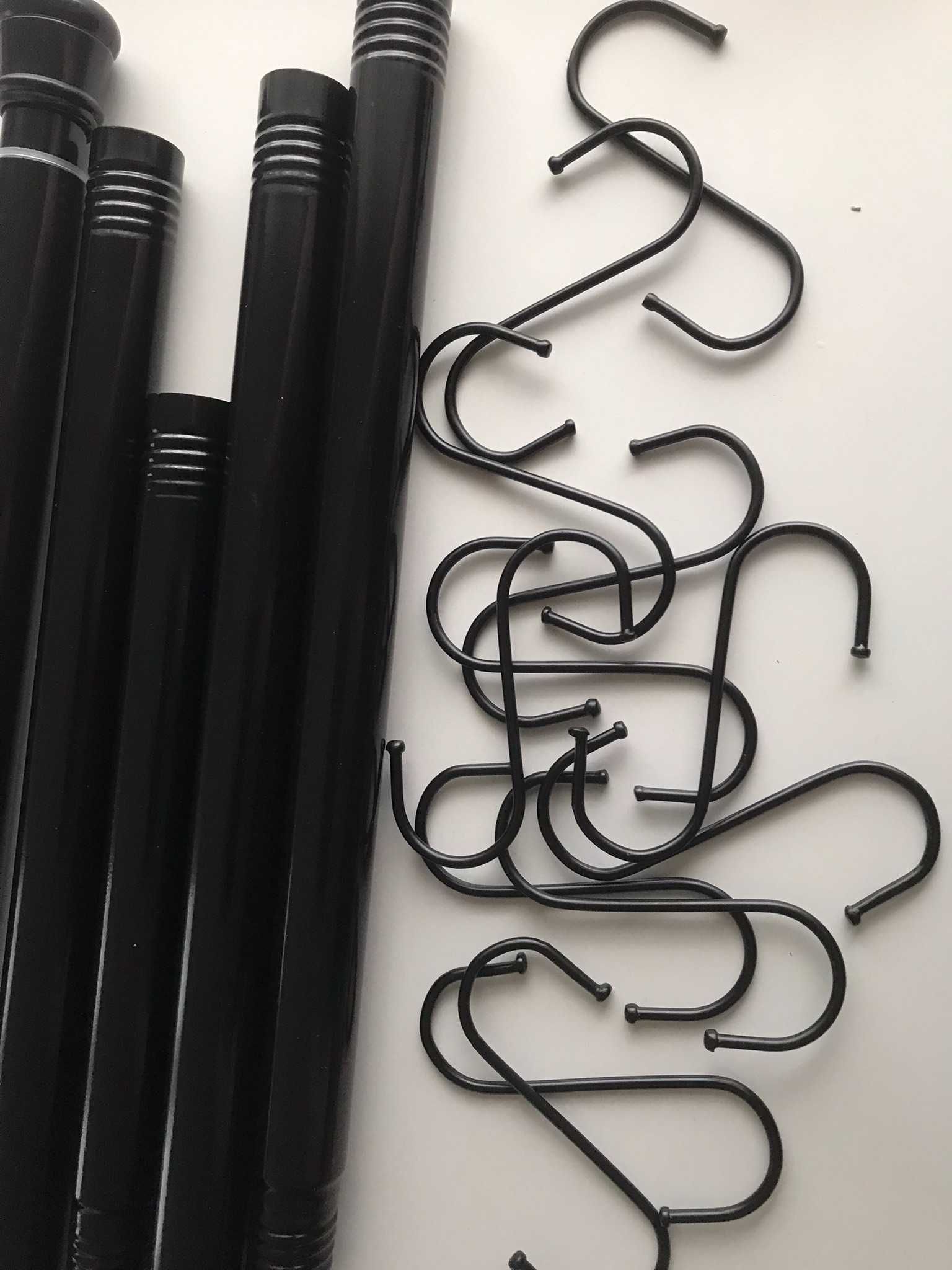 Karnisz reling rozporowy regulowany 73-178cm z haczykami + GRATIS