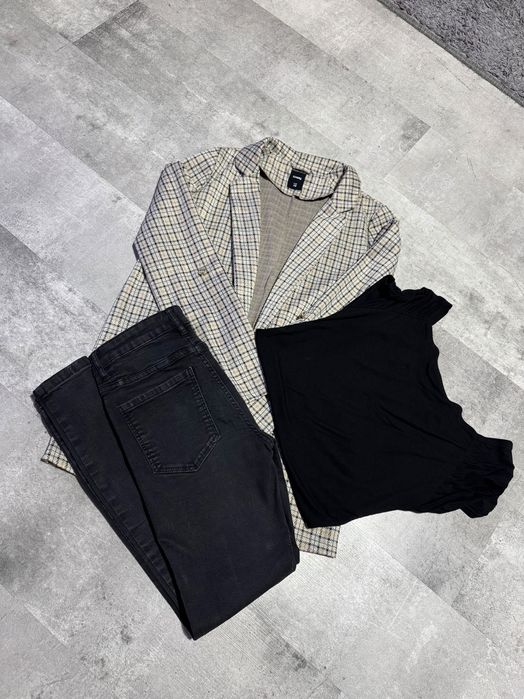 Marynarka, spodnie i bluzka