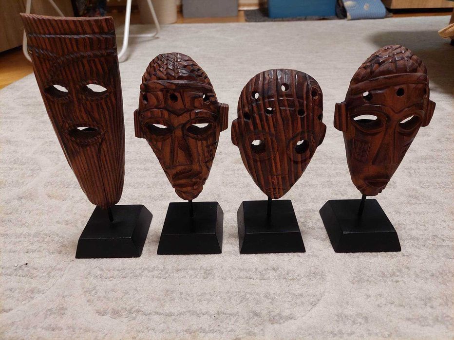 maski afrykańskie - drewniane