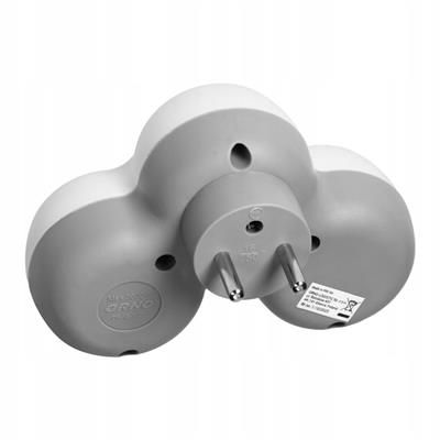 Rozgałęźnik sieciowy 3 gniazda 16A biało szary