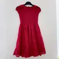 sukienka dla dziewczynki czerwona koronkowa