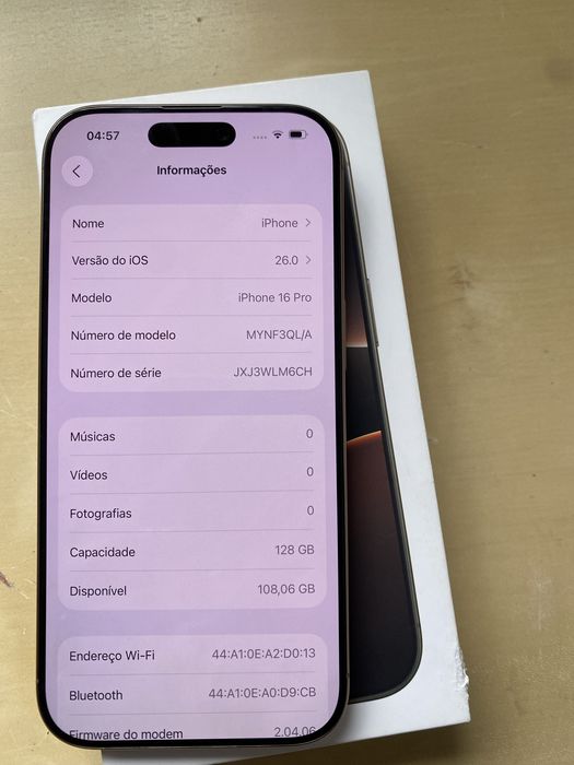 Iphone 16 Pro nao usado