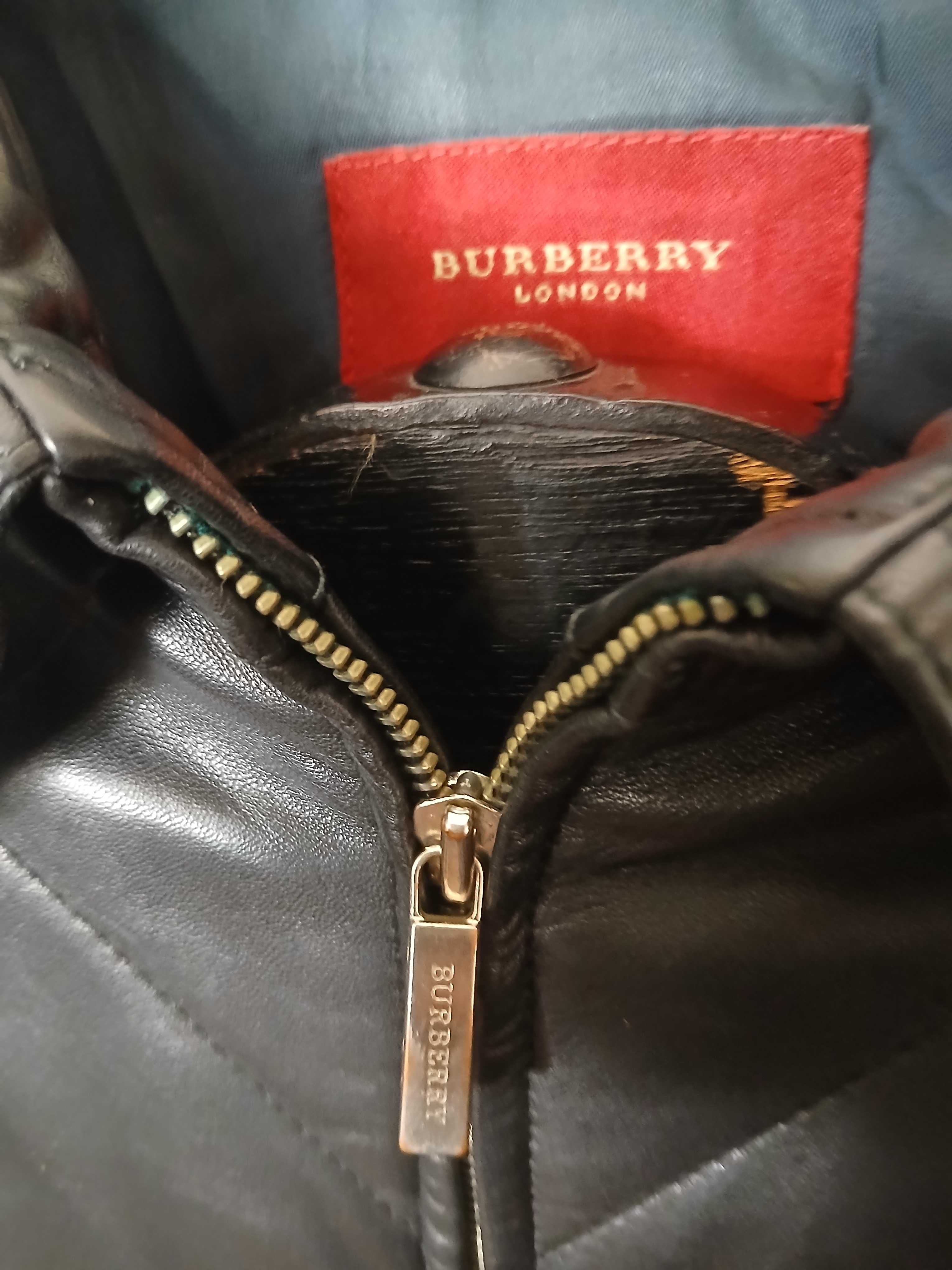 Blusão de pele de ovino Burberry preto