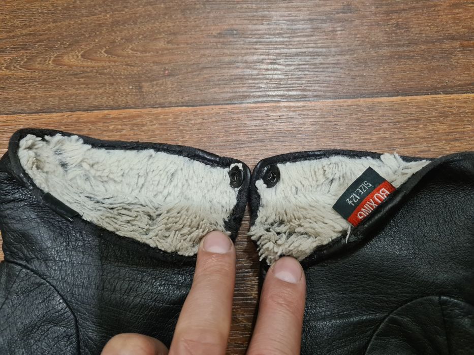 Мужские перчатки Б.У кожа с мехом до -5°С.