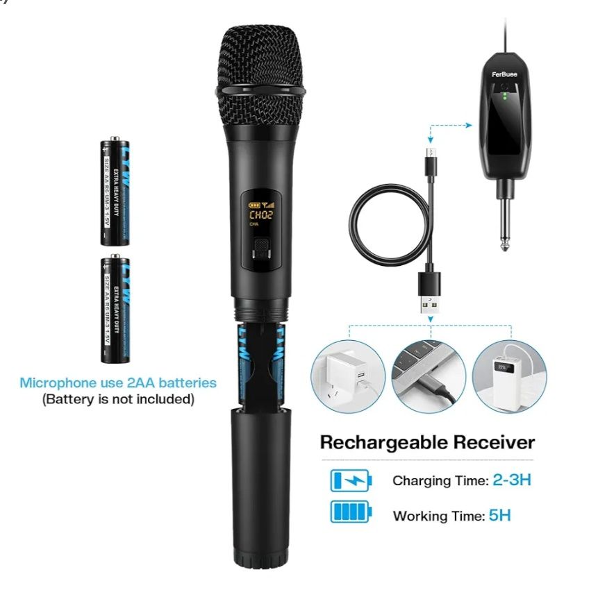 Бездротовий ручний мікрофон FerBuee UHF z202, бездротовий