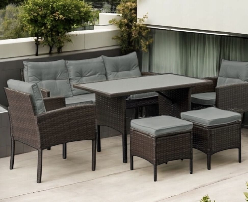 Meble ogrodowe technorattan zestaw sofa fotele stół kolory