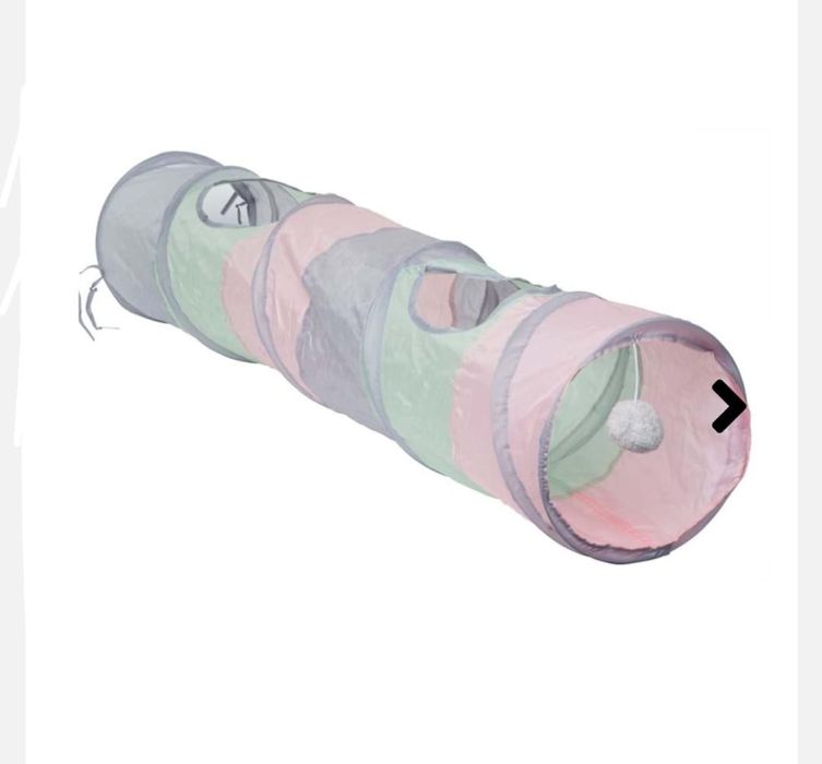 Tunel rozkładany dla kota 120 x 25 cm