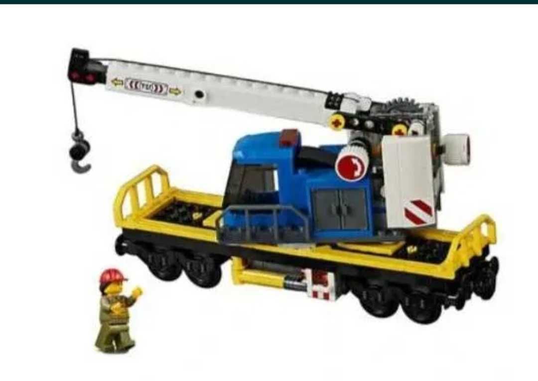 LEGO 60198 nowy wagon z dżwigiem i minifigurką