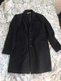 Czarny płaszcz pier one wełna XL męski długi