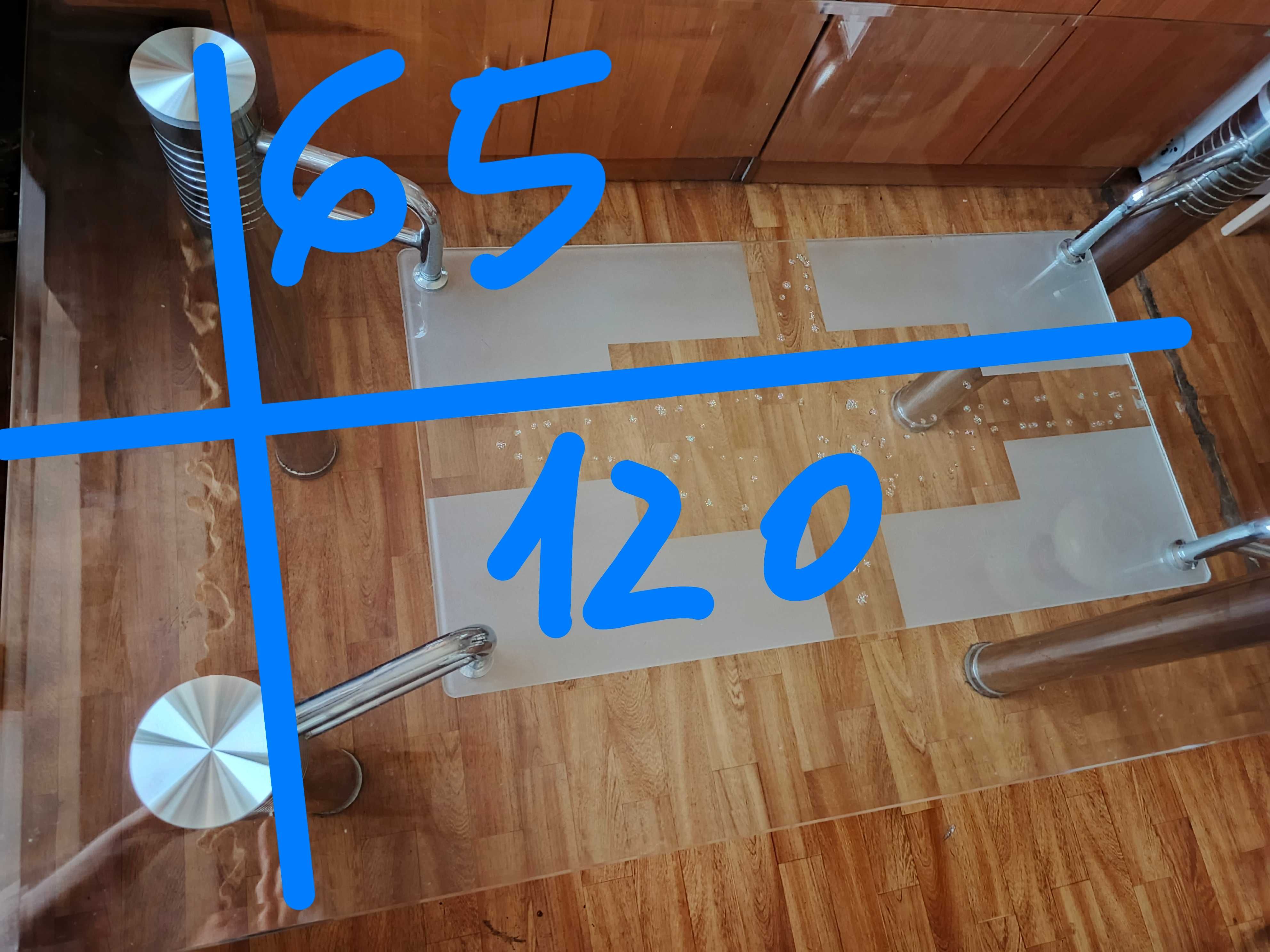 Szklany stół  120 cm 74 cm 65 cm