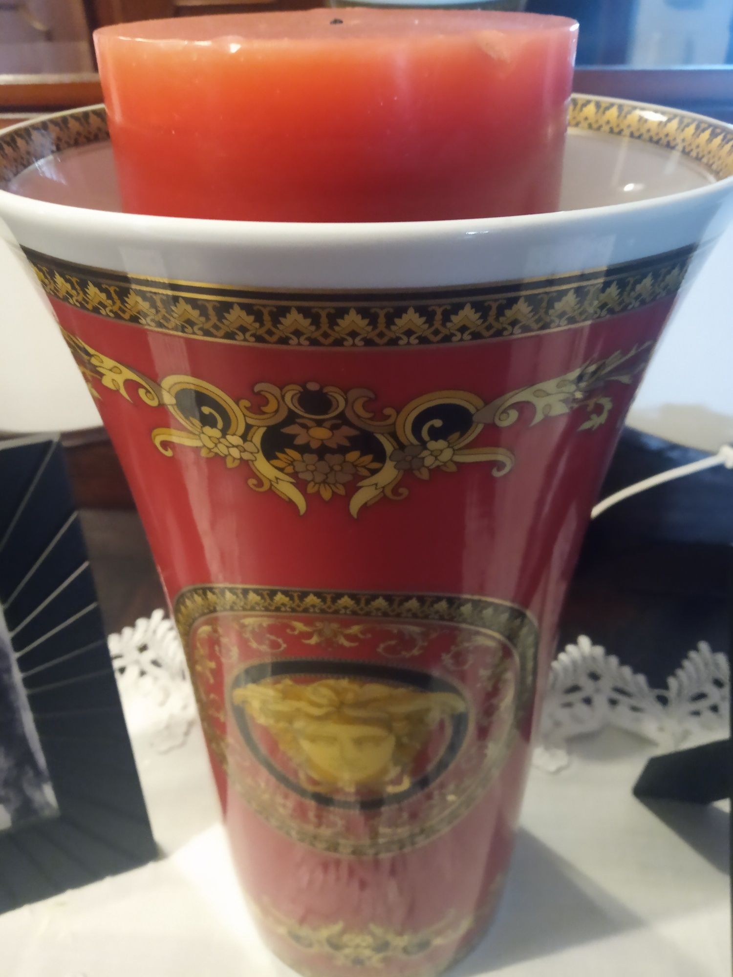 Vaso de porcelana Rosenthal Versace Medusa Rosso 34 cm