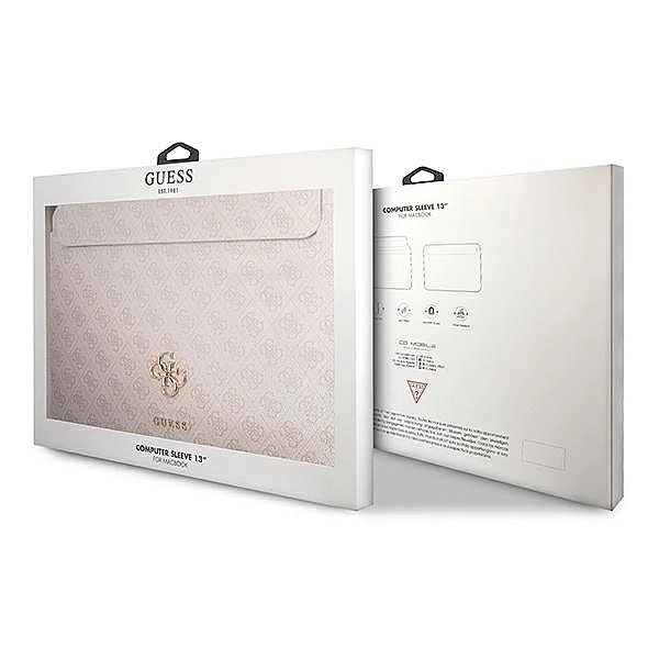 Pokrowiec na laptopa Guess 4G Big Logo Sleeve - różowy