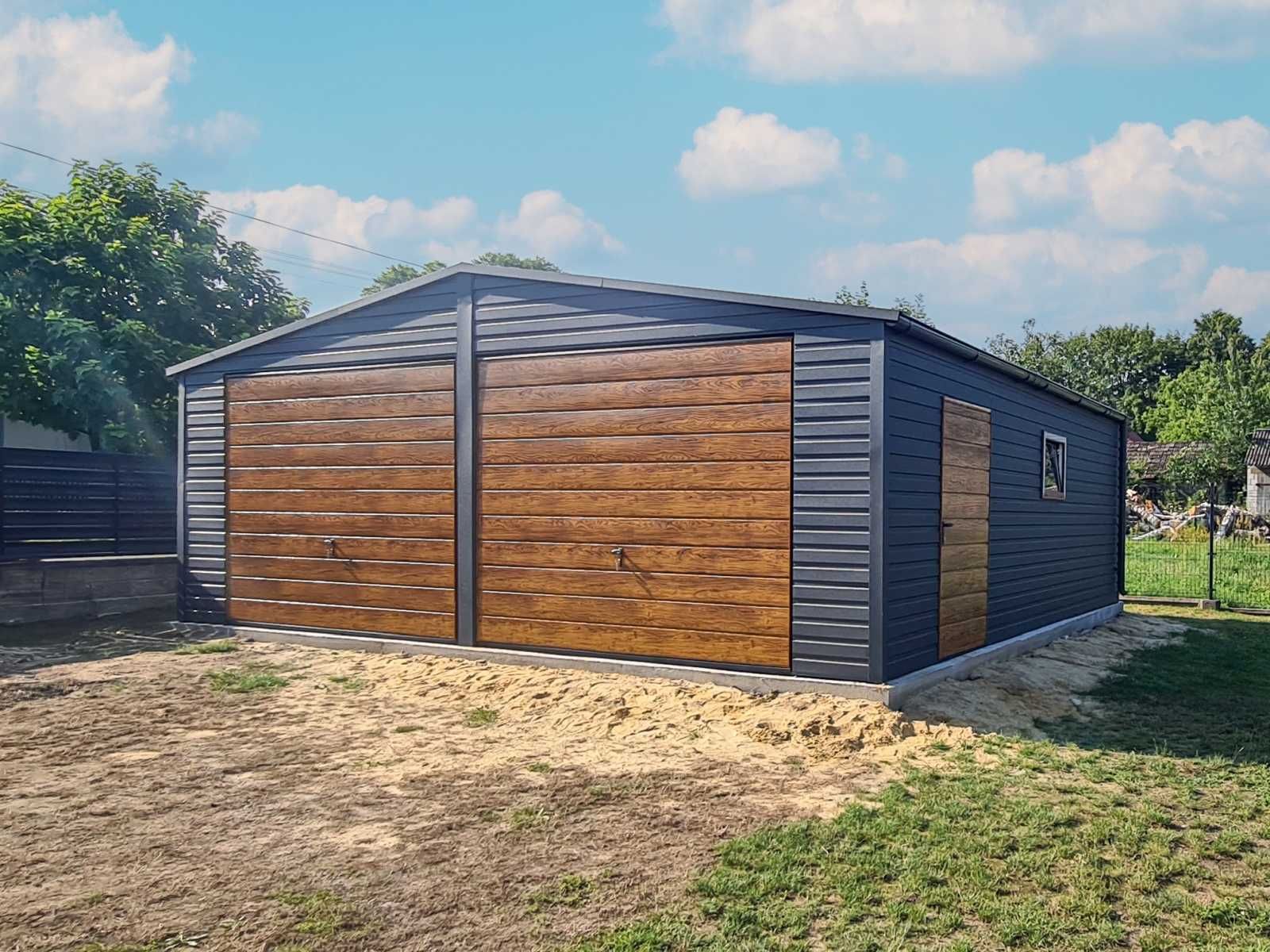 Garaż blaszany 9x5m Matowa Czerń 3 stanowiska dwuspadowy | TRANSTAL