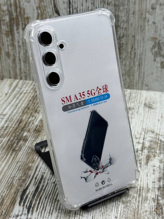 Чехол противоударный на Samsung А15/ А35/ А55 Прозрачный силикон