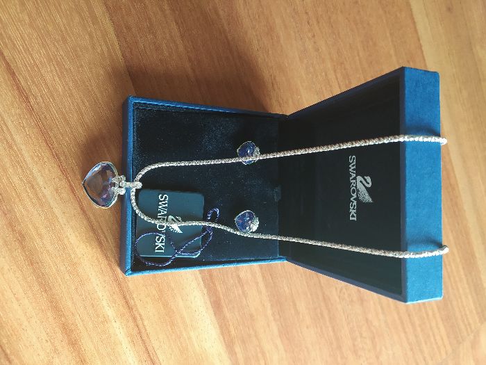 Colar e Brincos Swarovski Coração Oceânico