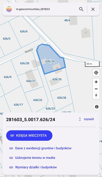 Łupki działka budowlana 959m