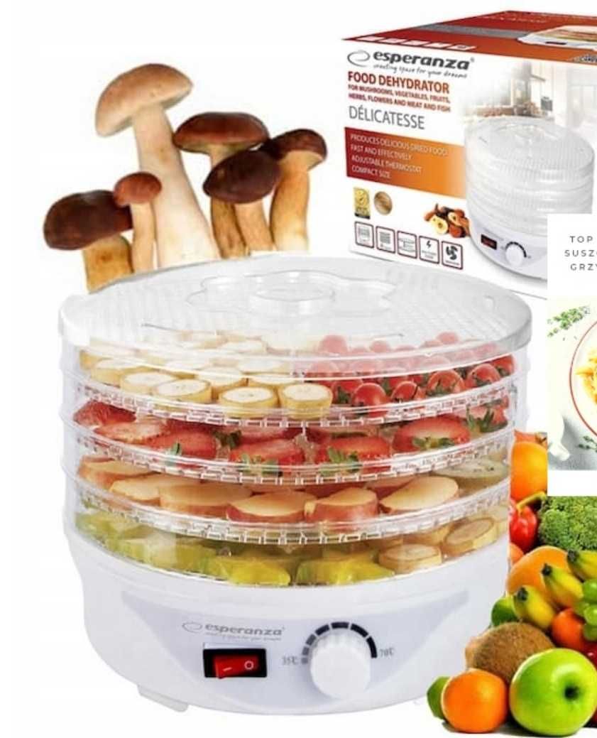 SUSZARKA GRZYBÓW OWOCÓW ZIÓŁ kompaktowa 4 sita mocna 250W 8 programów