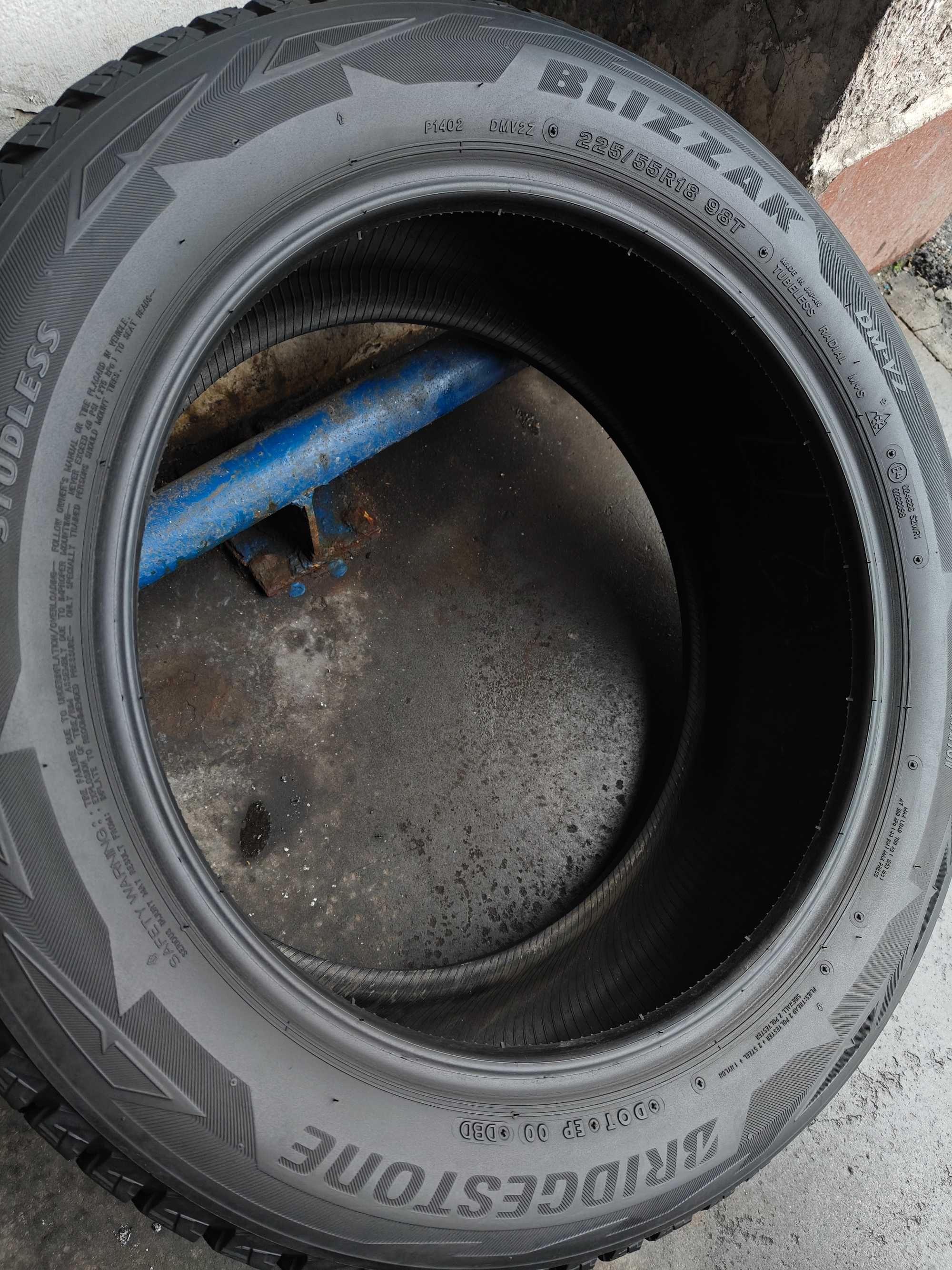 1шт/2шт. R18 225 55 шини зимові Bridgestone Blizak DM-V2 made Japan