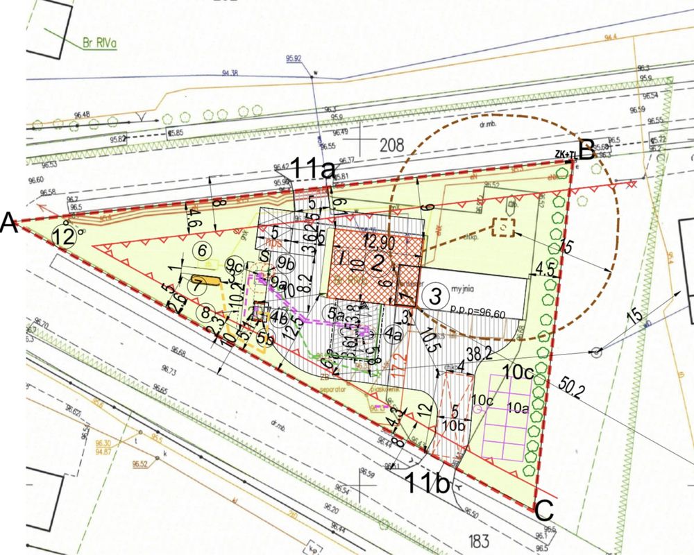 Działka 2029m2 myjnia bezdotykowa poz. bud. Stacja Paliw Benzynowa LPG