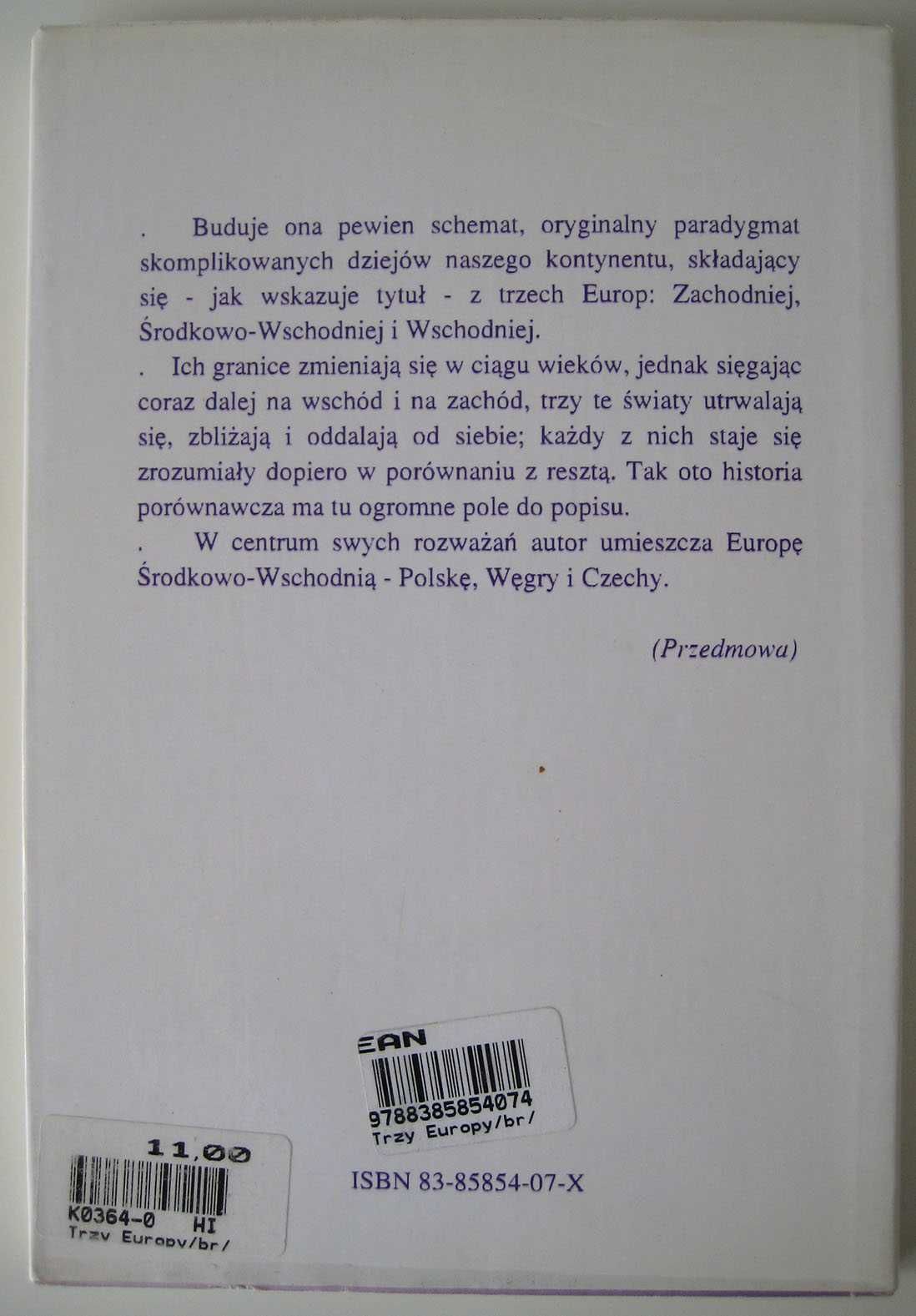 Jeno Szucs Trzy Europy Три Європи Книга польської мовою