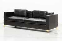 Sofa skórzana czarna